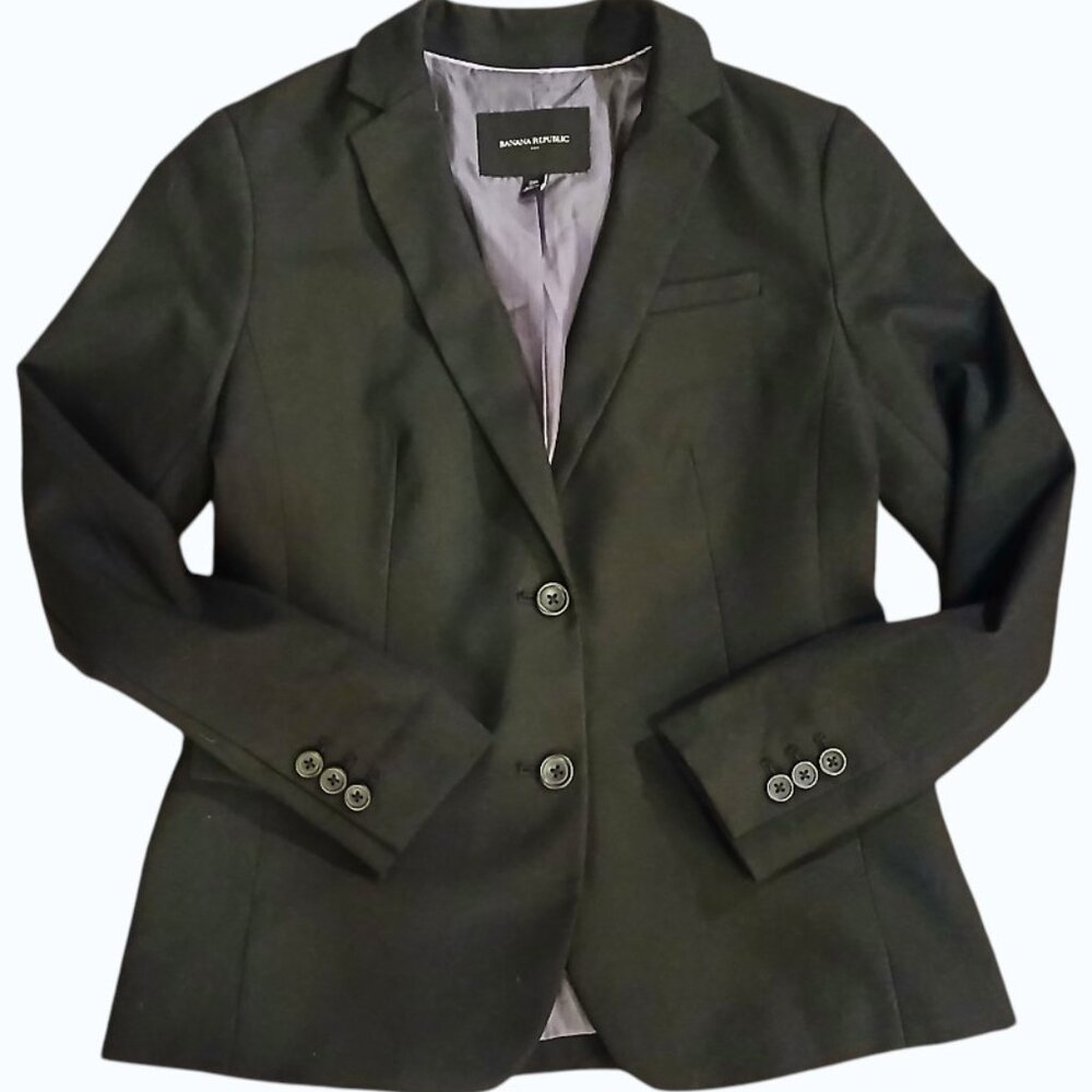 BANANA REPUBLIC Classic Black Tailored Blazer - Like New - Picture 8 of 11
